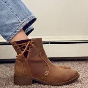 Sperry Leather Ankle Boots Brown Booties Womens 8
